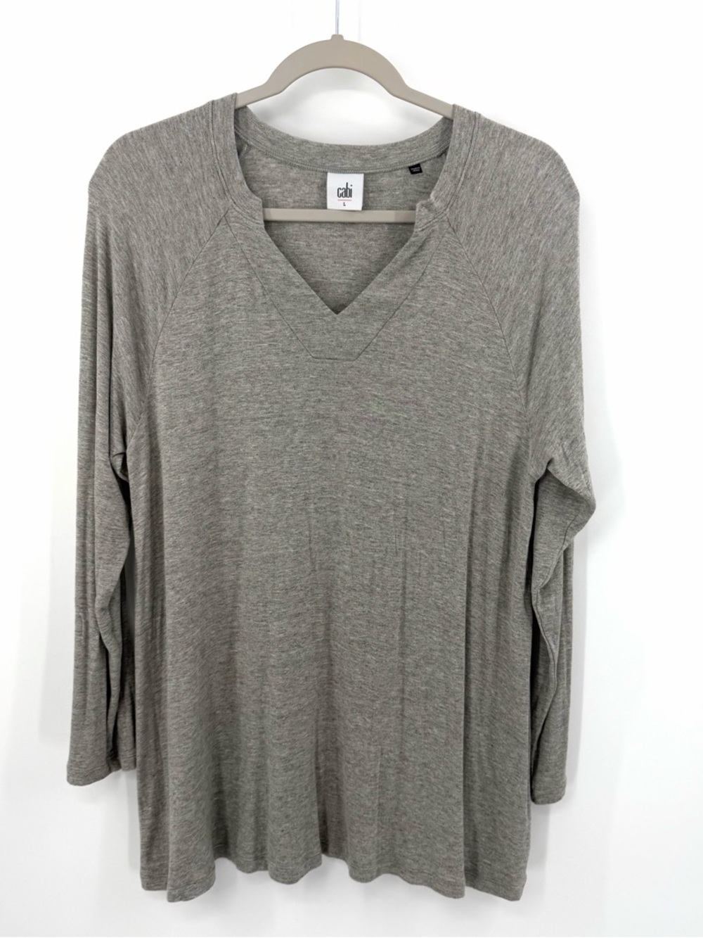 CAbi Long Sleeve Offhand Tee in heather gray Size L